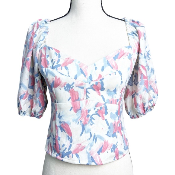 Abercrombie & Fitch Tops - NWT Abercrombie & Fitch Puff Sleeve Sweetheart Neckline Corset Top Size M